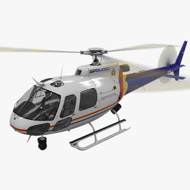 as-350 royal canadian mounted police animated 3D-Modell .c4d .max .obj .3ds .fbx .stl .blend 