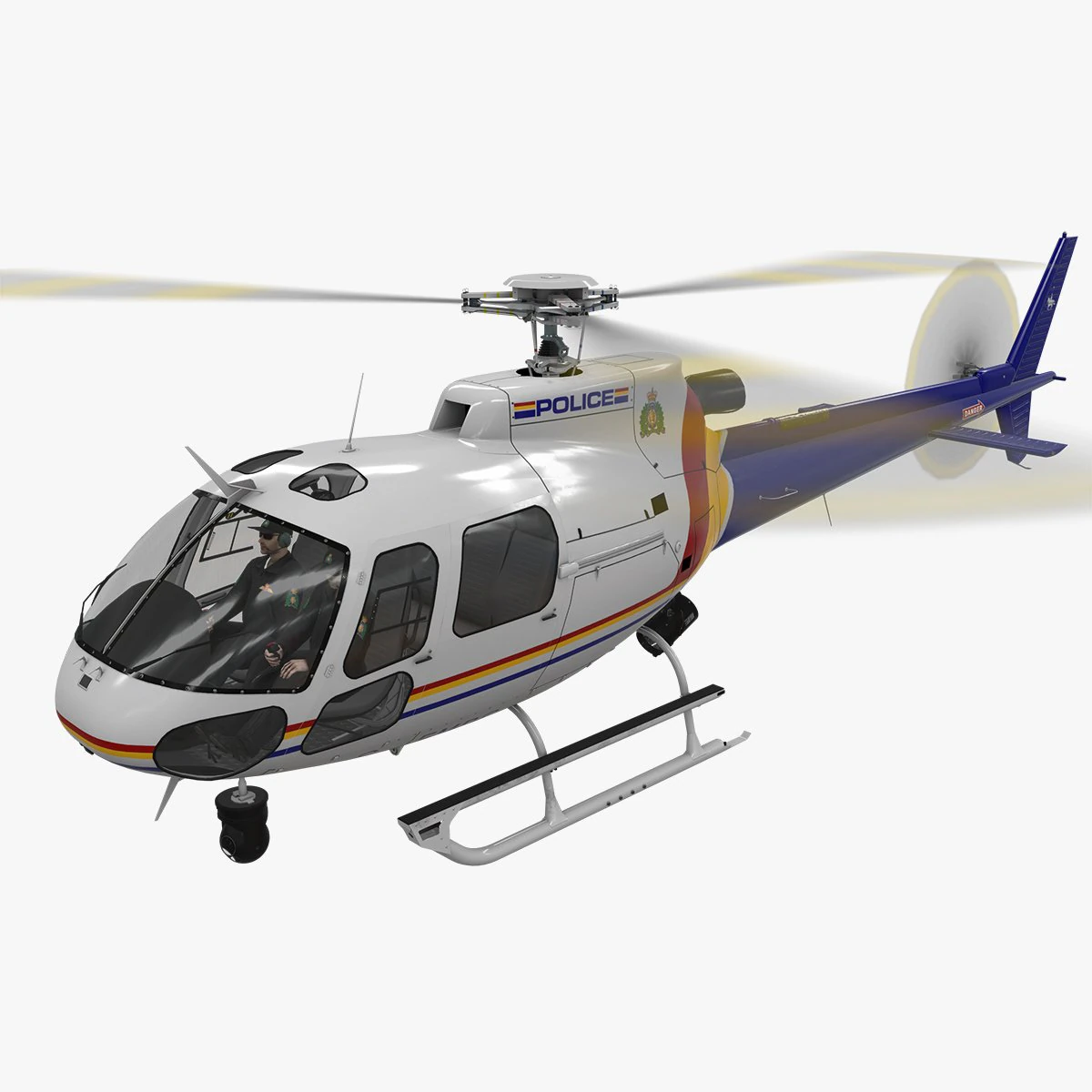 as-350 royal canadian mounted police animated 3D Model .c4d .max .obj .3ds .fbx .stl .blend 