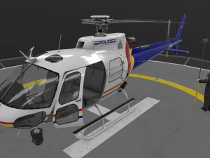 as-350 royal canadian mounted police animated 3D Model