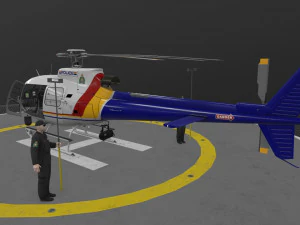 as-350 royal canadian mounted police animated 3D Model