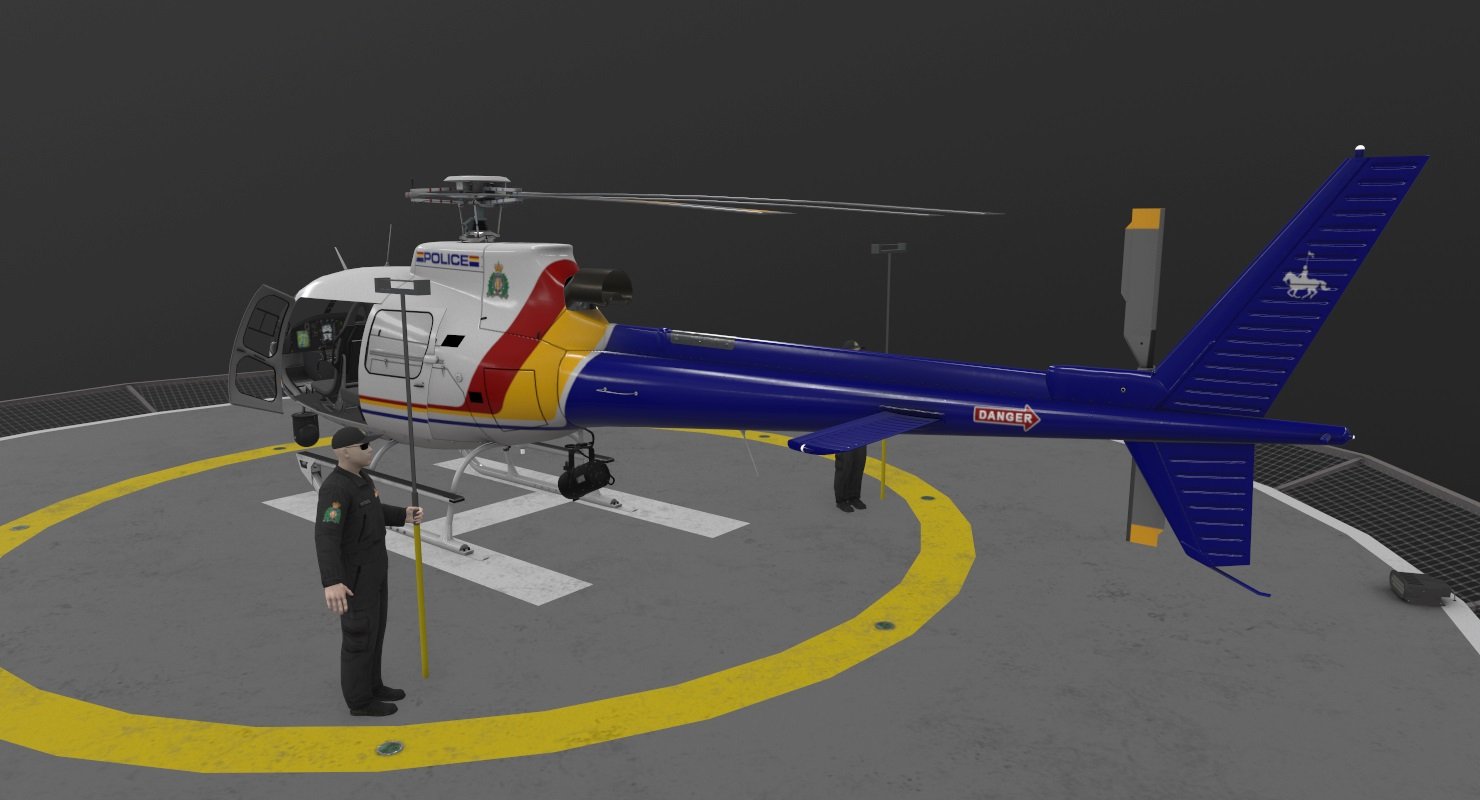 AS-350 Royal Canadian Mounted Police Animated 3D Model in ...