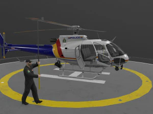 as-350 royal canadian mounted police animated 3D Model