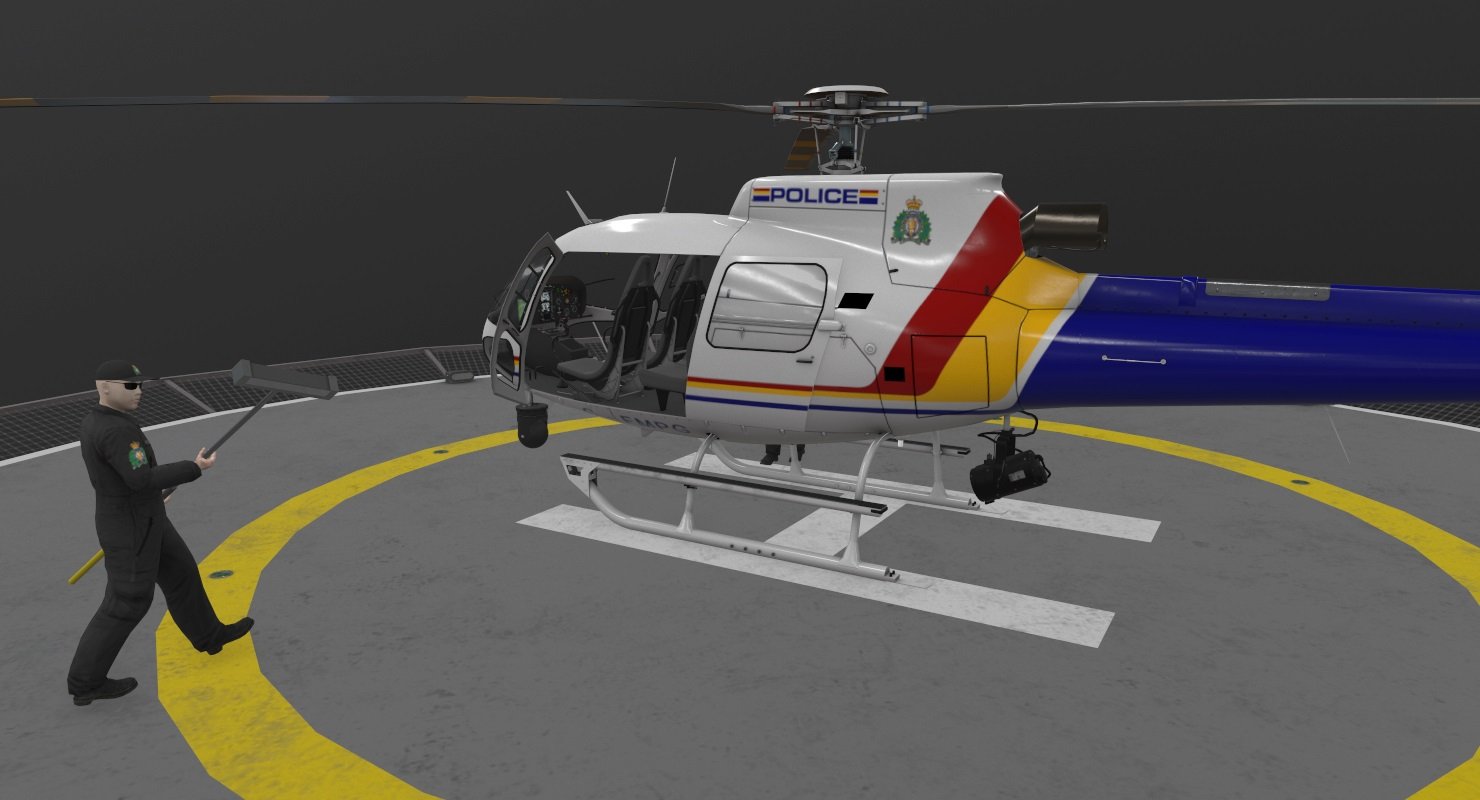 AS-350 Royal Canadian Mounted Police Animated 3D Model in ...