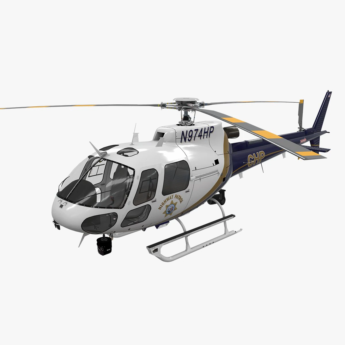 AS-350 California Highway Patrol --219-- 3D Model .c4d .max .obj .3ds .fbx .stl .blend 