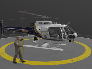 as-350 california highway patrol animated 3D Model