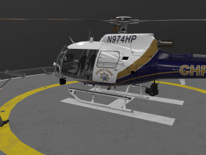as-350 california highway patrol animated 3D Model