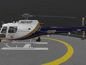 as-350 california highway patrol animated 3D Model
