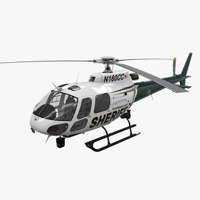 as-350 hillsborough county sheriff Modello 3D .c4d .max .obj .3ds .fbx .stl .blend 
