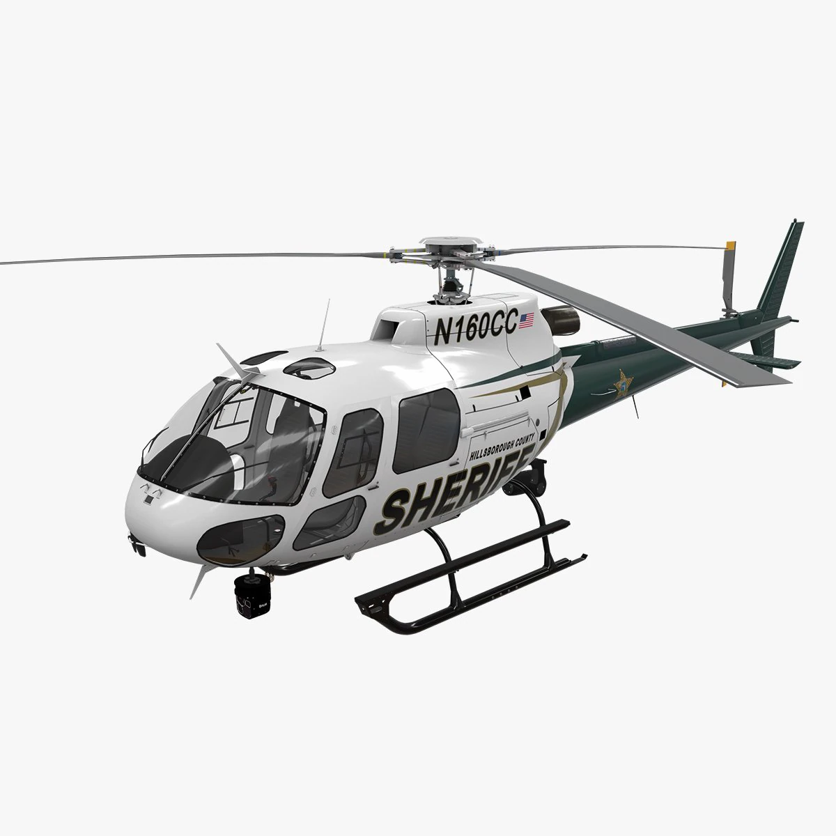 as-350 hillsborough county sheriff 3D Model .c4d .max .obj .3ds .fbx .stl .blend 