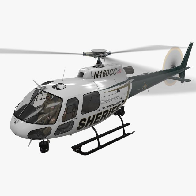 as-350 hillsborough county sheriff animated Modelo 3D .c4d .max .obj .3ds .fbx .stl .blend 
