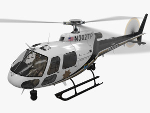 as-350 tulsa police animated 3D 模型