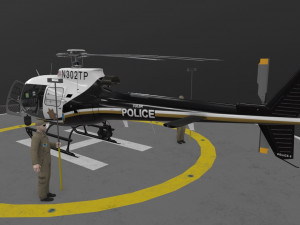as-350 tulsa police animated 3D Model