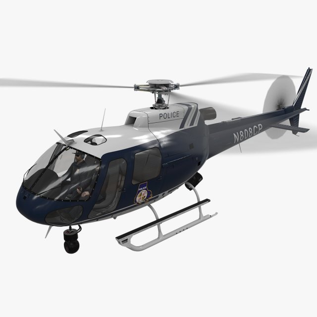 as-350 baltimore county police animated Modello 3D .c4d .max .obj .3ds .fbx .stl .blend 