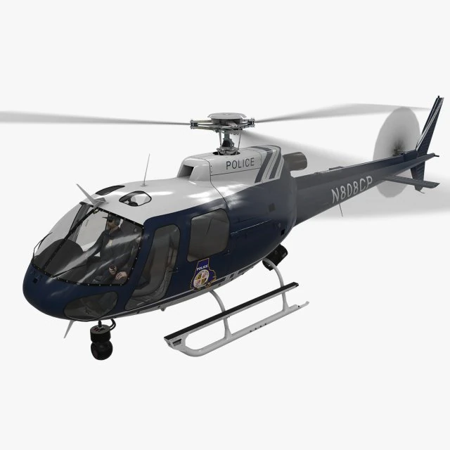 AS-350 ボルチモア郡警察のアニメーション 3Dモデル .c4d .max .obj .3ds .fbx .stl .blend 