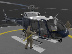 AS-350 ボルチモア郡警察のアニメーション 3Dモデル