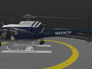AS-350 ボルチモア郡警察のアニメーション 3Dモデル
