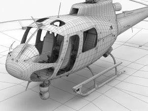 AS-350 ボルチモア郡警察のアニメーション 3Dモデル