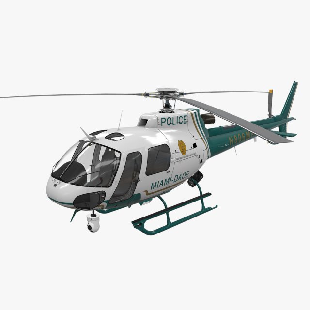 as-350 miami dade police 3D Model .c4d .max .obj .3ds .fbx .stl .blend 