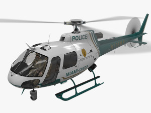 as-350 miami dade police animated 3D Models