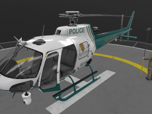 as-350 miami dade police animated Model 3D