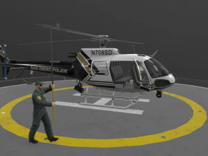 as-350 pol&iacute;cia de san diego animada Modelo 3D