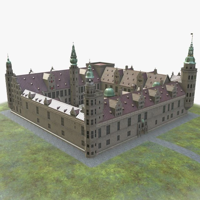 castello di Kronborg Modello 3D .c4d .max .obj .3ds .fbx .stl .blend 