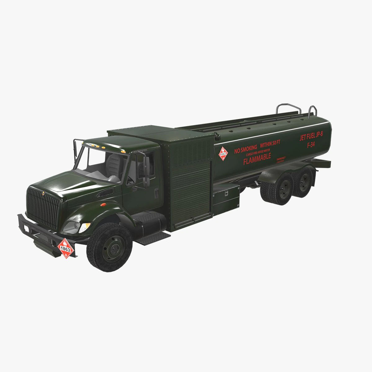 International Refueler Green --162-- 3D Model .c4d .max .obj .3ds .fbx .stl .blend 
