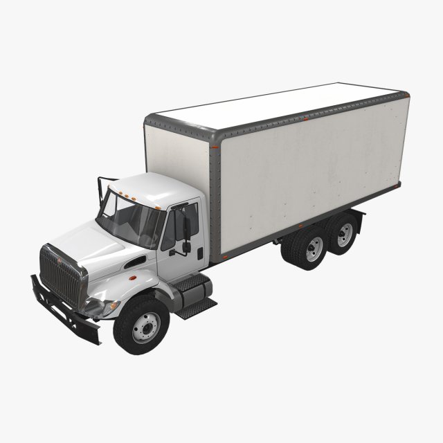 box van international 7400 3D 模型 .c4d .max .obj .3ds .fbx .stl .blend 