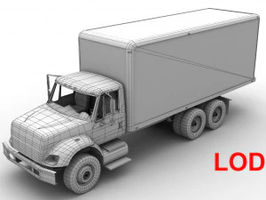 box van international 7400 3D Model