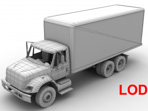 box van international 7400 3D 模型
