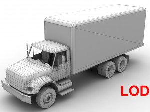 box van international 7400 3D 模型