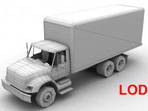 box van international 7400 3D Model