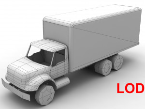 box van international 7400 3D 模型
