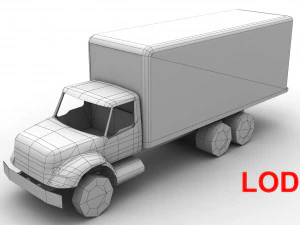 box van international 7400 3D Model