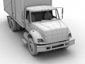 box van international 7400 3D 模型