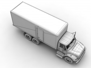 box van international 7400 3D 模型