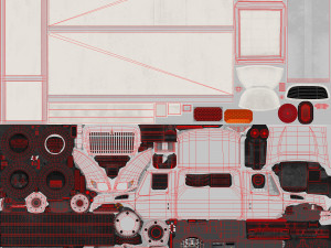 box van international 7400 3D 模型