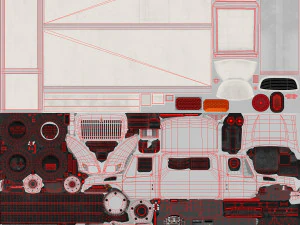 box van international 7400 3D Model