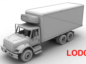 냉장고 트럭 국제 7400 3D 모델