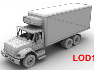 냉장고 트럭 국제 7400 3D 모델
