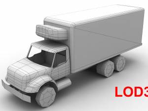 fridge truck international 7400 3D Model