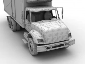 냉장고 트럭 국제 7400 3D 모델