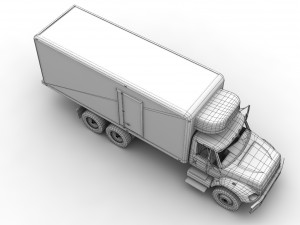 fridge truck international 7400 3D Model