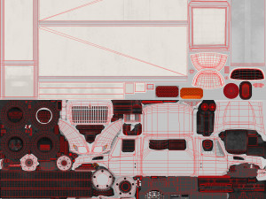fridge truck international 7400 3D Model