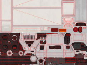 냉장고 트럭 국제 7400 3D 모델
