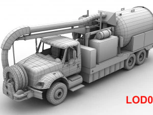 міжнародний водоструйний вантажівка 7400 3D Модель
