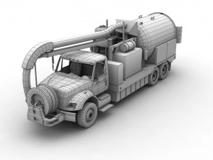 міжнародний водоструйний вантажівка 7400 3D Модель