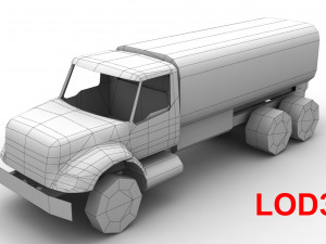 tanker truck international 7400 3Dモデル