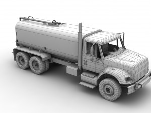 tanker truck international 7400 3Dモデル