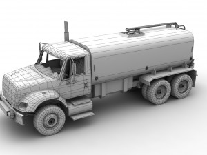 tanker truck international 7400 3Dモデル